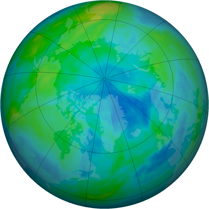 Arctic ozone map for 10 October 1997